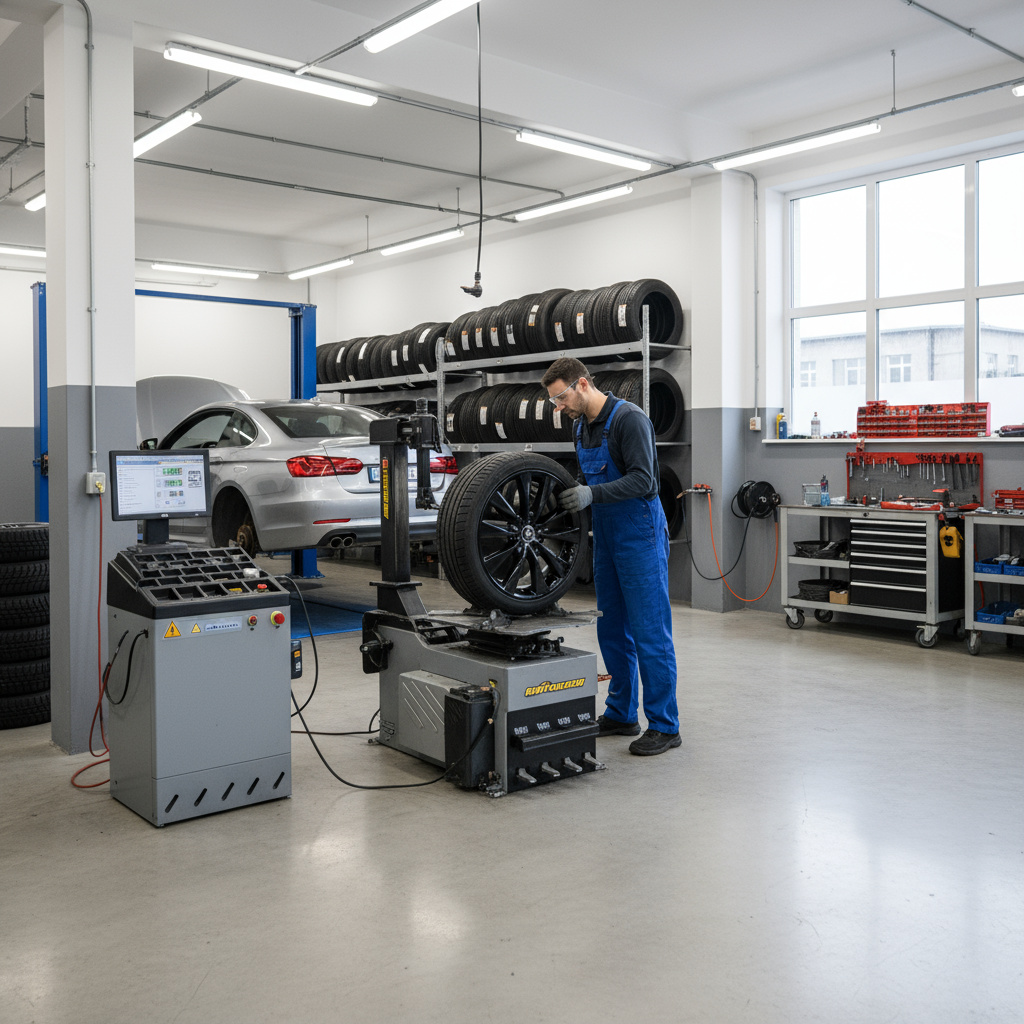 Reifenmontage und Wuchten in der Werkstatt